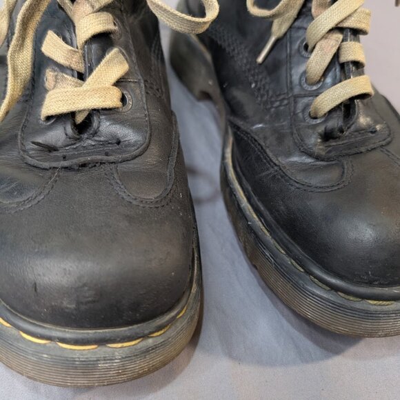Vintage Dr. Martens Black Leather Lace Up Ankle Boots Men Size 9 Made England main image 6